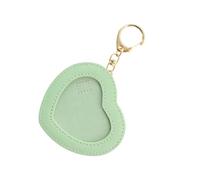 Porte-badge en forme de cœur pour porte-clés Anime Pin PU Cuir Protection d'écran pour les étudiants et les amateurs de mode Accessoires quotidiens, vert