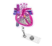 Porte-badge en forme de cœur rétractable avec clip pour porte-nom, infirmière, médecin, étudiant, enseignant, bureau, clinique, assistant médical