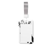 Porte-badge en forme de girafe noir et blanc. Matériau ABS durable, affichage transparent pour carte d'identité, convient pour le bureau, un événement, une réunion, une identification facile.