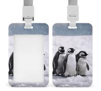 Porte-badge en forme de jeune pingouin avec cordon de suspension, cordon détachable, étui de protection vertical multi-usage pour bureau, enseignant, infirmière
