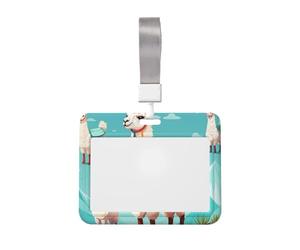 Porte-badge en forme de lama en alpaga avec lanière en plastique imperméable pour le travail, les infirmières, les enseignantes et les femmes