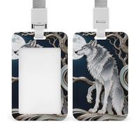 Porte-badge en forme de loup-garou en forme de lune avec cordons rétractables verticaux en plastique pour enseignant, infirmière, médecin, cadeau pour collègues de travail