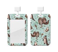 Porte-badge en forme de loutre avec lanière - Porte-carte - Porte-carte - Porte-nom - Clip vertical - Pour bureau, médecin, infirmière, travail