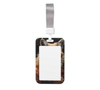 Porte-badge en forme de renard et de fleurs. Matériau ABS durable, affichage transparent pour carte d'identité, convient pour le bureau, un événement, une réunion, une identification facile.