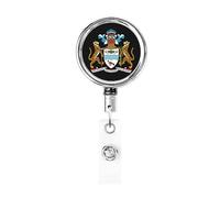 Porte-badge en métal robuste avec armoiries de la Guyane, porte-badge rétractable avec clip de ceinture pour porte-cartes de visite, enseignant