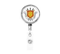 Porte-badge en métal robuste avec armoiries du Burundi, porte-badge rétractable avec clip de ceinture pour porte-cartes nominatives, enseignant, employé