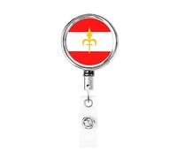 Porte-badge en métal robuste avec drapeau blason de Trieste, porte-badge rétractable avec clip de ceinture pour porte-cartes de visite