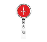 Porte-badge en métal robuste avec drapeau blason de Trieste, porte-badge rétractable avec clip de ceinture pour porte-cartes de visite