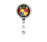 Porte-badge en métal robuste blason des Tonga, porte-badge rétractable avec clip de ceinture pour porte-cartes de visite, enseignant, employé