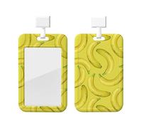 Porte-badge en plastique à motif banane avec cordon de protection pour carte d'identité, porte-nom avec fenêtre transparente pour infirmière, médecin, fournitures de bureau