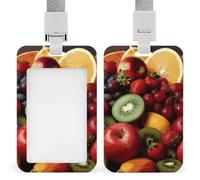 Porte-badge en plastique avec cordon étanche pour carte d'identité, fruits et légumes frais, pochette de protection verticale pour carte d'identité, pour infirmière, travail, bureau, médecin