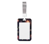 Porte-badge en plastique avec motif feu d'artifice en 3D avec sangle de cou étanche