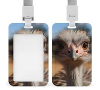 Porte-badge en plastique d'autruche mignon avec lanière détachable pour femme, infirmière, bureau, médecin, enseignant
