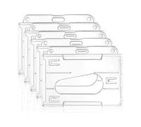 Porte-badge En Plastique Dur Transparent, 5 Pièces, Avec Fente Pour Pouce, Carte Nominative, Peut Contenir 2 Cartes Pour Étudiant, Infirmière, Laissez-passer De Bureau