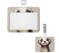 Porte-badge en plastique pour carte d'identité - Porte-badge vertical avec cordon - Porte-badge de travail pour infirmière, enseignante, bureau