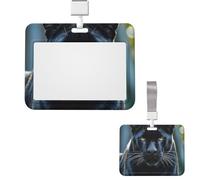 Porte-badge en plastique pour carte d'identité - Porte-badge vertical avec cordon - Pour infirmière, enseignante, bureau