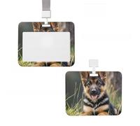 Porte-badge en plastique pour carte d'identité vertical avec lanière - Berger allemand, porte-badge, porte-clés, badge de travail pour infirmière, enseignante, bureau, cartes de crédit