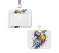 Porte-badge en plastique pour carte d'identité vertical avec lanière - Porte-badge en forme de perroquet volant - Porte-nom, cartes clés, badge de travail - Pour infirmière, enseignante, bureau
