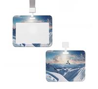 Porte-badge en plastique pour carte d'identité vertical avec lanière pour planche à neige, porte-badge, cartes de travail, pour infirmière, enseignante, bureau, cartes de crédit