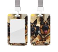 Porte-badge en plastique pour chien de berger allemand avec cordon de protection pour carte d'identité, porte-nom avec fenêtre transparente pour infirmière, médecin, fournitures de bureau