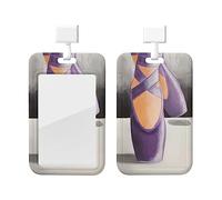 Porte-badge en plastique pour danseuse de ballet avec lanière - Protection pour carte d'identité - Porte-badge avec fenêtre transparente - Pour infirmière, médecin, fournitures de bureau