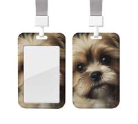 Porte-badge en plastique pour petit chien avec lanière - Protecteur de carte d'identité avec fenêtre transparente - Pour infirmière, médecin, fournitures de bureau