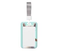 Porte-badge en plastique rigide avec fenêtre transparente - Étanche - Pour homme et femme - Motif lama amusant - Avec lanière