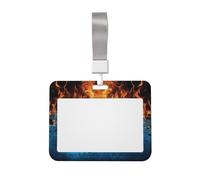 Porte-badge en plastique rigide avec fenêtre transparente - Pour le bureau - Motif feu de glace