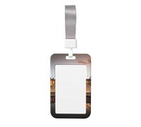 Porte-badge en plastique rigide avec lanière - Musée du Louvre à Paris - Pour badge de travail coulissant - Pour cartes de crédit, clés verticales - Pour bureau, femme et homme