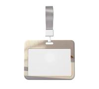 Porte-badge en plastique rigide avec mandarine mûre avec feuille coulissante pour cartes de travail, porte-nom pour infirmières, bureau