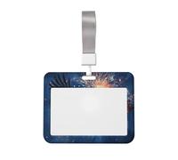 Porte-badge en plastique rigide avec motif drapeau américain avec aigle planant en flèche