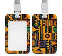 Porte-badge en plastique rigide avec motif ethnique africain pour cartes de crédit, cartes de crédit et cartes de proximité