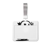 Porte-badge en plastique rigide avec motif graffiti fantôme mignon pour infirmières et bureau