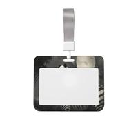 Porte-badge en plastique rigide avec motif panda assis sur un zèbre