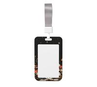 Porte-badge en plastique rigide avec motif squelette d'Halloween tenant une citrouille - Pour infirmières et bureau