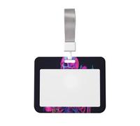 Porte-badge en plastique rigide avec motif squelette fluo avec fleurs coulissantes pour cartes de travail pour infirmières et bureau