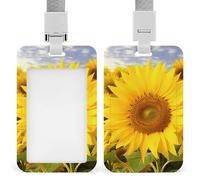 Porte-badge en plastique rigide avec motif tournesols pour cartes de crédit, cartes de crédit et cartes de proximité