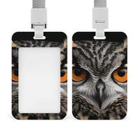 Porte-badge en plastique rigide en forme de hibou pour cartes d'identité, cartes de crédit et cartes de proximité