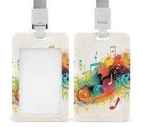 Porte-badge en plastique rigide sur le thème de la musique abstraite, étui de protection pour cartes d'identité, cartes de crédit et cartes de proximité