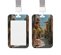 Porte-badge en plastique transparent - Beau porte-badge italien vertical - Protection étanche avec cordon - Porte-carte pour le travail, le bureau, les infirmières et les médecins
