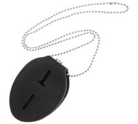 Porte-badge en PU Noir avec Chaînette et Clip pour Bureau | Fenêtre Transparente, Accès Rapide et Protection, pour Cartes D’accès et Passes Visiteurs au Travail