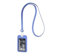 Porte-badge en silicone avec cordon de 40 cm - Porte-badge vertical et cordon - Cordon avec plaque nominative comme carte d'identité, carte d'identité, carte d'identité, badge, bureau, école, foire