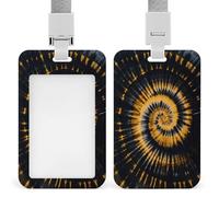 Porte-badge en spirale noir doré avec clip rétractable pour carte de protection, badge nominatif pour travail, bureau, médecin, infirmière