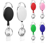 Porte Badge Enrouleur, 6pcs Porte-Clés (Multicolore) Retractable,Cordon Rétractable Avec Enrouleur De Ceinture Pour Porte Clés Porte Badge De Carte D'identité, Avec Ressort Renforcé