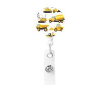 Porte Badge Enrouleur Camions construction Grue Bulldozer, Porte Clef Retractable pour Bureau école Clés Infirmières étudiants Enseignant