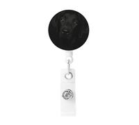 Porte Badge Enrouleur Chien Labrador Retrievers Noir, Porte Clef Retractable pour Bureau école Clés Infirmières étudiants Enseignant