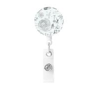 Porte Badge Enrouleur Formule Mathématiques Physique Sciences, Porte Clef Retractable pour Bureau école Clés Infirmières étudiants Enseignant