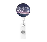 Porte Badge Enrouleur Tous ceux qui errent ne sont pas perdus, Porte Clef Retractable pour Bureau école Clés Infirmières étudiants Enseignant
