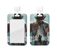 Porte-badge épais et transparent en plastique dur Michael Jackson avec clip pour badge de travail pour bureau, médecin, enseignant