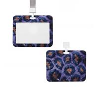 Porte-badge épais et transparent en plastique rigide pour porte-badge avec clip pour bureau, médecin, enseignant - Violet